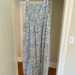 Blue and White Floral Maxi Dress